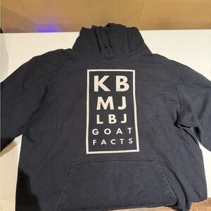 Port & Company Black Hoodie with White Graphic - Kobe, MJ, LeBron